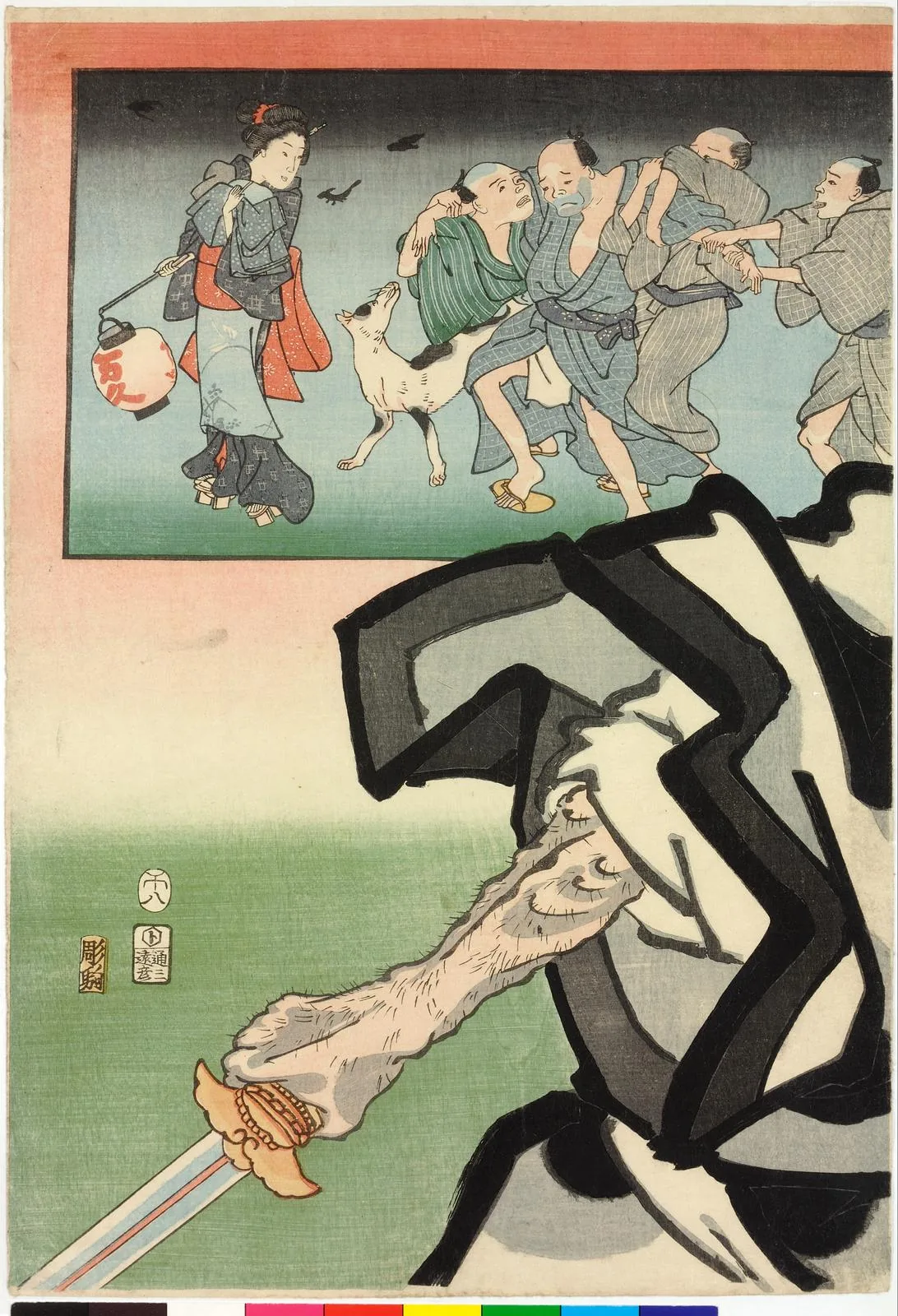 Shoki drives out evil spirits instantly (Zhong Kui san xie gui ji gong), The British Museum.