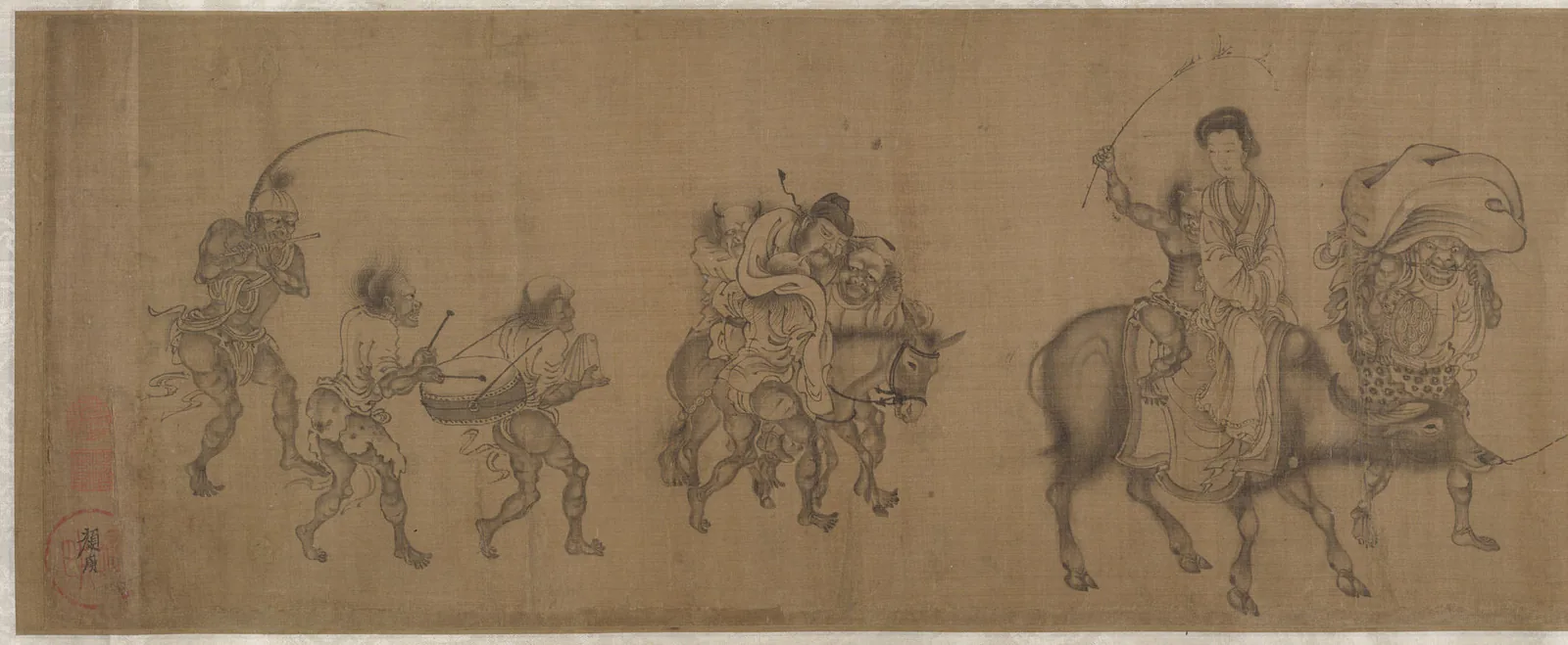 《钟馗嫁妹图》卷（颜庚，南宋/元），The Metropolitan Museum of Art, New York藏。